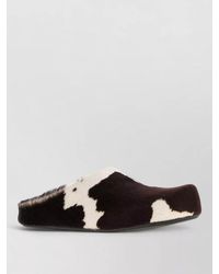 Marni - Animal Print Calf Hair Round Toe Slippers - Lyst
