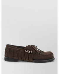 JW Anderson - Suede Lace Up Boat Moccasin Shoe - Lyst