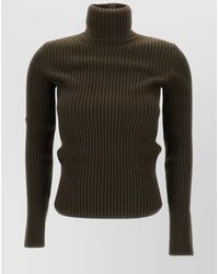 Max Mara - Ribbed High Neck Long Sleeve Sweater - Lyst
