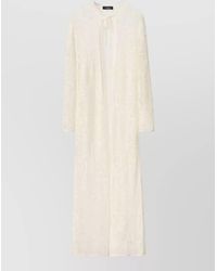 Fabiana Filippi - Long Sleeve Lace Front Sheer Dress - Lyst