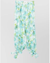 Chloé - Silk Floral-Print Jacquard Trousers - Lyst
