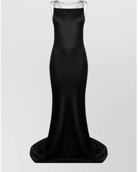 Maison Margiela - Satin Square-Neck Spaghetti-Strap Backless Maxi Dress - Lyst