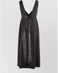 Lardini - V-Neck A-Line Maxi Dress - Lyst