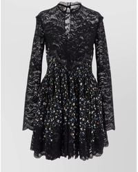 Rabanne - Wool Cashmere Floral Lace Mini Dress - Lyst