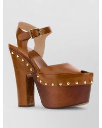 Chloé - Leather Meret Clogs Open Toe Platform - Lyst