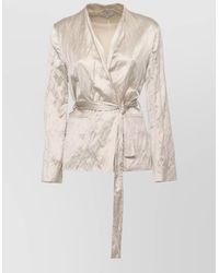 Antonelli - Viscose Blazer Belted Waist Shawl Collar - Lyst