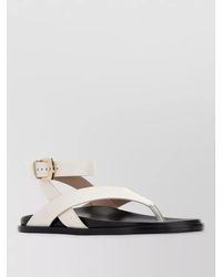 Stuart Weitzman - Leather Marycate Thong Sandals Ankle Strap - Lyst
