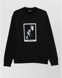 Emporio Armani - Cotton Graphic-Print Crew-Neck Long-Sleeve Sweatshirt - Lyst
