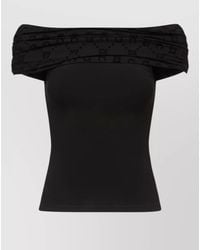 Marine Serre - Off Shoulder Silk Nylon Fitted Top - Lyst