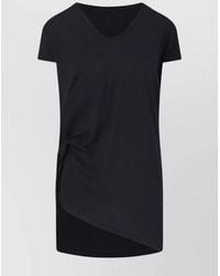 Rick Owens - Short Sleeves With Asymmetric Hem And V-Neckline - Lyst