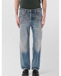 DIESEL - Denim Mid-Rise Tapered Jeans - Lyst