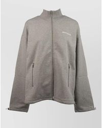 Miu Miu - Jacket High Collar Long Sleeves Zip Pockets - Lyst