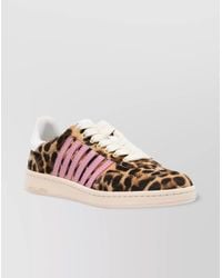 DSquared² - Leopard-Print Leather Low-Top Sneakers - Lyst