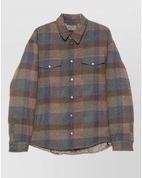 Etro - Wool Cashmere Checked Shirt Jacket - Lyst