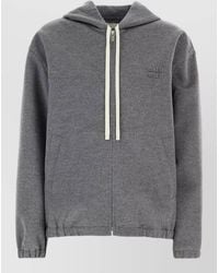 Miu Miu - Wool Blend Hooded Jacket Elasticated Finish - Lyst