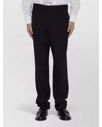 Saint Laurent - Virgin Wool High-Rise Straight-Leg Trousers - Lyst
