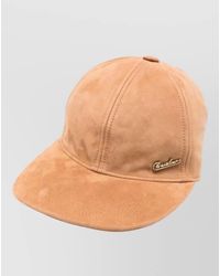 Borsalino - Suede Leather Cap Featuring Curved Brim - Lyst