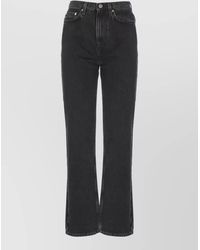Loulou de Saison - High Waist Straight Leg Cotton Jeans - Lyst