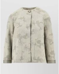 Emporio Armani - Tailored Blazer Camouflage Pattern Front Pockets - Lyst