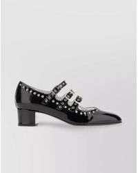 CAREL PARIS - Round Toe Patent Leather Pumps With Studded Detail - Lyst