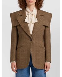 Chloé - Virgin Wool Prince Of Wales Single-Breasted Tailored Jacket - Lyst