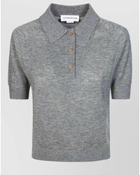 Victoria Beckham - Fine-Knit Wool Polo Top - Lyst
