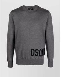 DSquared² - Ribbed Hem Long Sleeve Crew Neck Sweater - Lyst