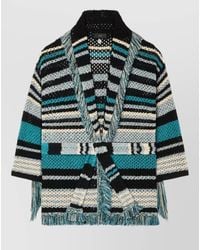 Alanui - Ocean Stripes Fringed Cardigan - Lyst