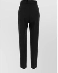 Jil Sander - Wool Tailored Trousers High Waist Belt Loops - Lyst