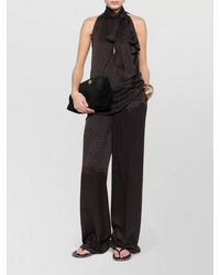 Gucci - Silk Printed Tie Halterneck Sleeveless Blouse - Lyst