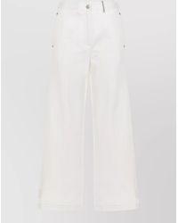 Panicale - Wide Leg Cotton Pants Belt Loops - Lyst