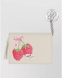 Ganni - Card Holder Raspberry Print Keychain Tassel - Lyst