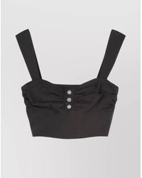 Pinko - Journey Cropped Button Detail Top - Lyst
