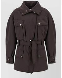 ANDAMANE - Xandra Jacket Belted Waist Buttoned Cuffs Epaulettes - Lyst