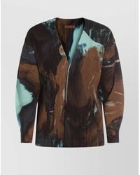 Homme Plissé Issey Miyake - Long Sleeve Abstract Pattern Pleated Jacket - Lyst