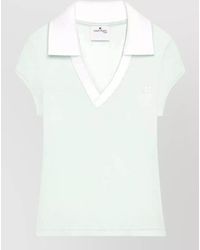 Courreges - Cropped V-Neck Short-Sleeve Polo Top - Lyst