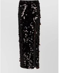 P.A.R.O.S.H. - High Waist Straight Skirt Sequin Side Slit - Lyst