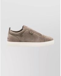 Christian Louboutin - Suede Sneakers With Round Toe And Rubber Sole - Lyst