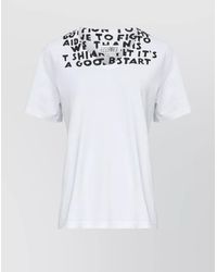 MM6 by Maison Margiela - Cotton Printed V-Neck Short-Sleeve T-Shirt - Lyst