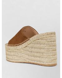 Gianvito Rossi - Suede Peep Toe Espadrille Sole Sandals - Lyst