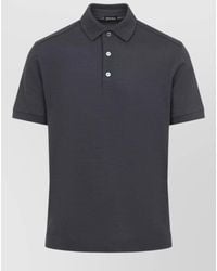 ZEGNA - Polo Shirt Cotton Silk Blend Collar - Lyst