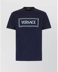 Versace - Ribbed Cotton Logo-Embroidered T-Shirt - Lyst