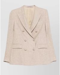 Tagliatore - Jacket Structured Shoulders Notched Lapels - Lyst