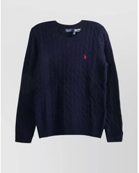 Polo Ralph Lauren - Cable Knit Pullover With Ribbed Cuffs And Hem - Lyst