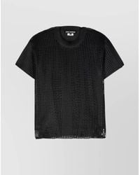 Junya Watanabe - Open-Knit Panelled Crewneck T-Shirt - Lyst