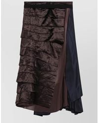 Prada - Asymmetric Patchwork Midi Skirt - Lyst