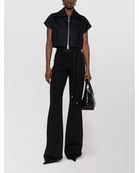 Sportmax - High Waist Flared Floor Length Trousers Belt Loops - Lyst