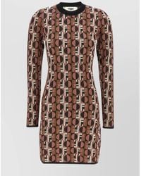 Fendi - Printed Viscose Mini Dress - Lyst