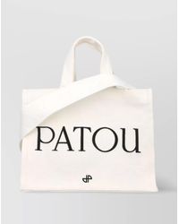 Patou - Small Tote Bag With Shoulder Strap And Top Handles - Lyst