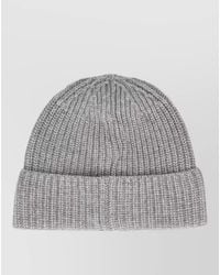 Stone Island - Logo Knit Beanie Hat Casual Cuff - Lyst